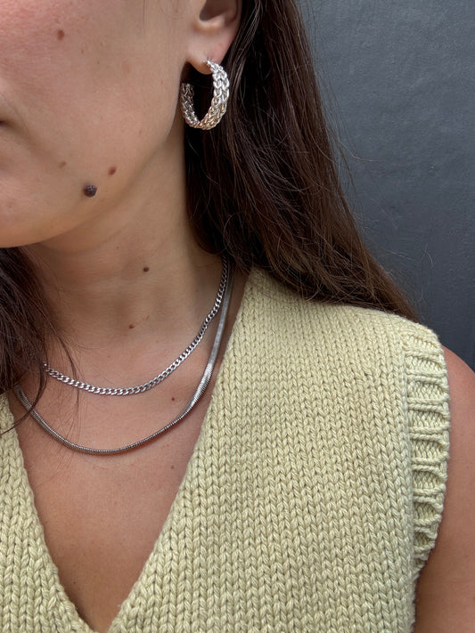 NODO WOVEN HOOPS SILVER