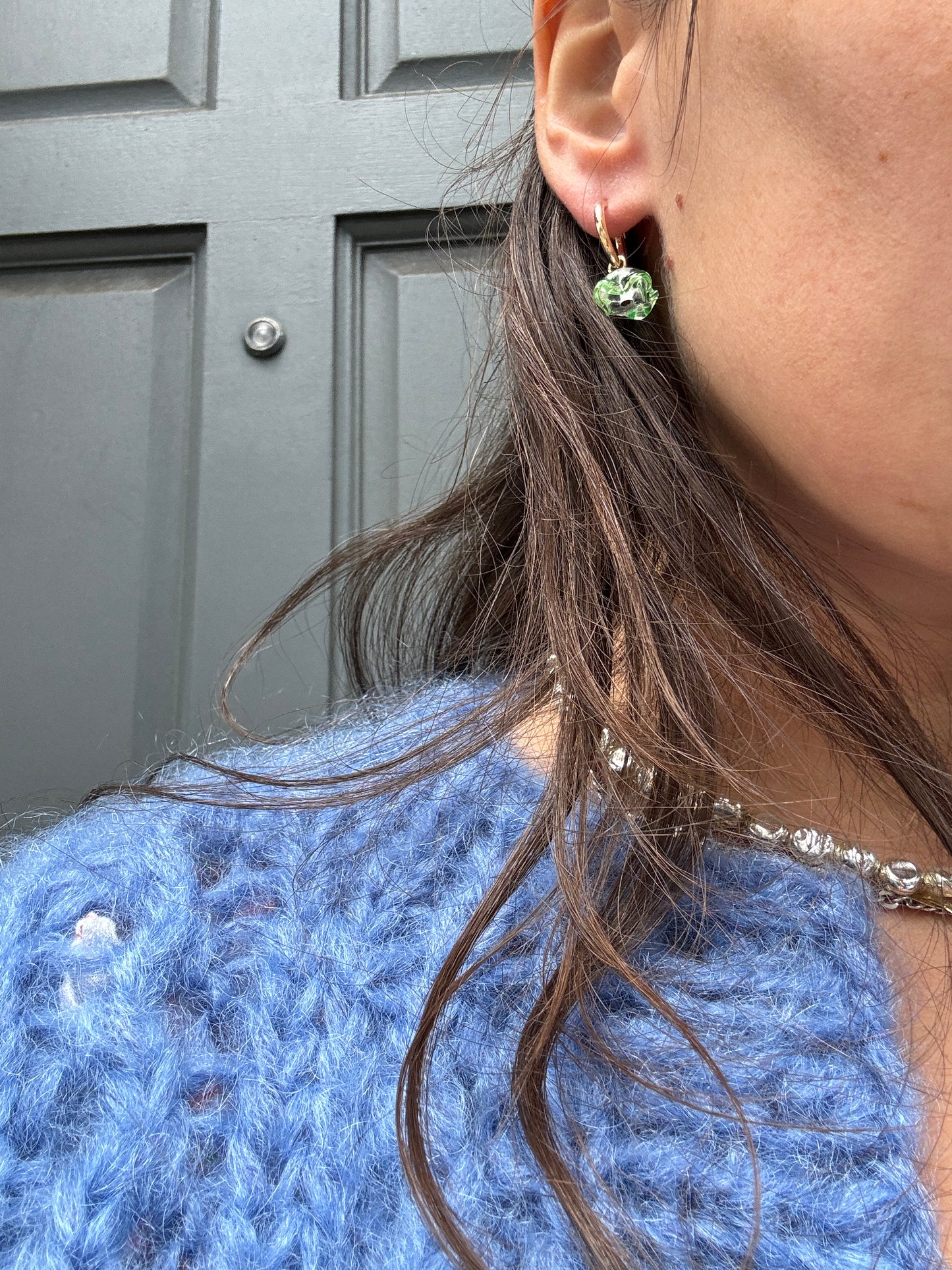 SISI JOIA SMALL FLEURETTE EARRINGS GREEN