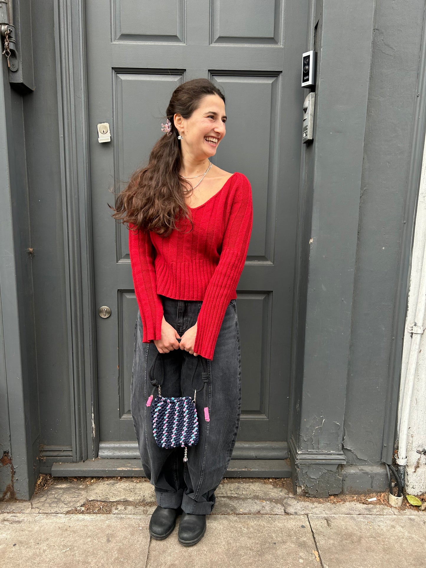 UNA HAYDE KNITTED JUMPER RED