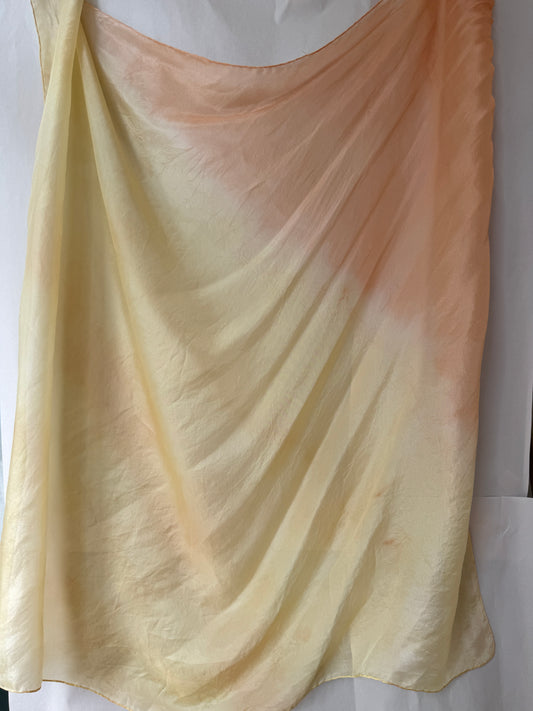SLOW AND SOW SILK SCARF LEMON & PEACH