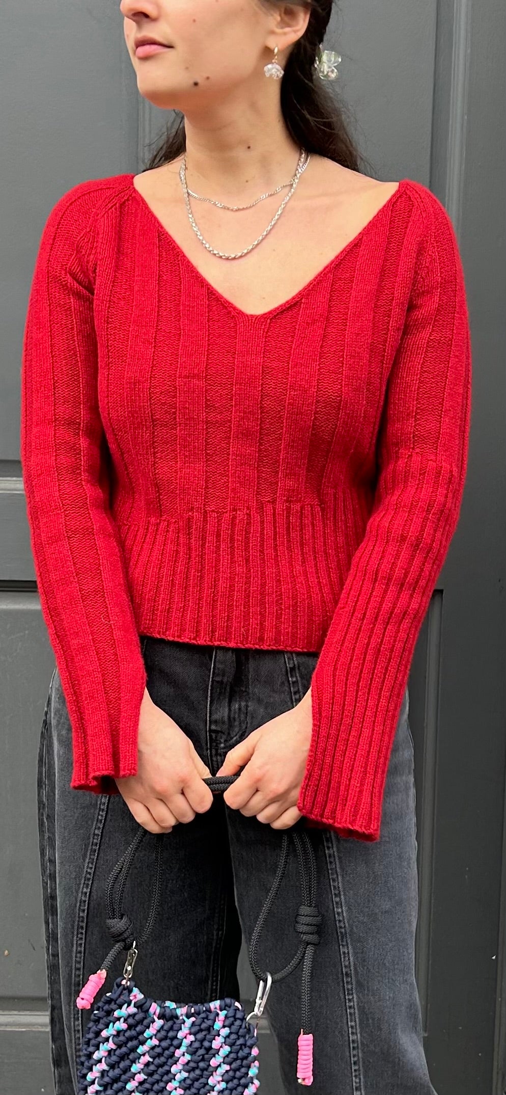 UNA HAYDE KNITTED JUMPER RED