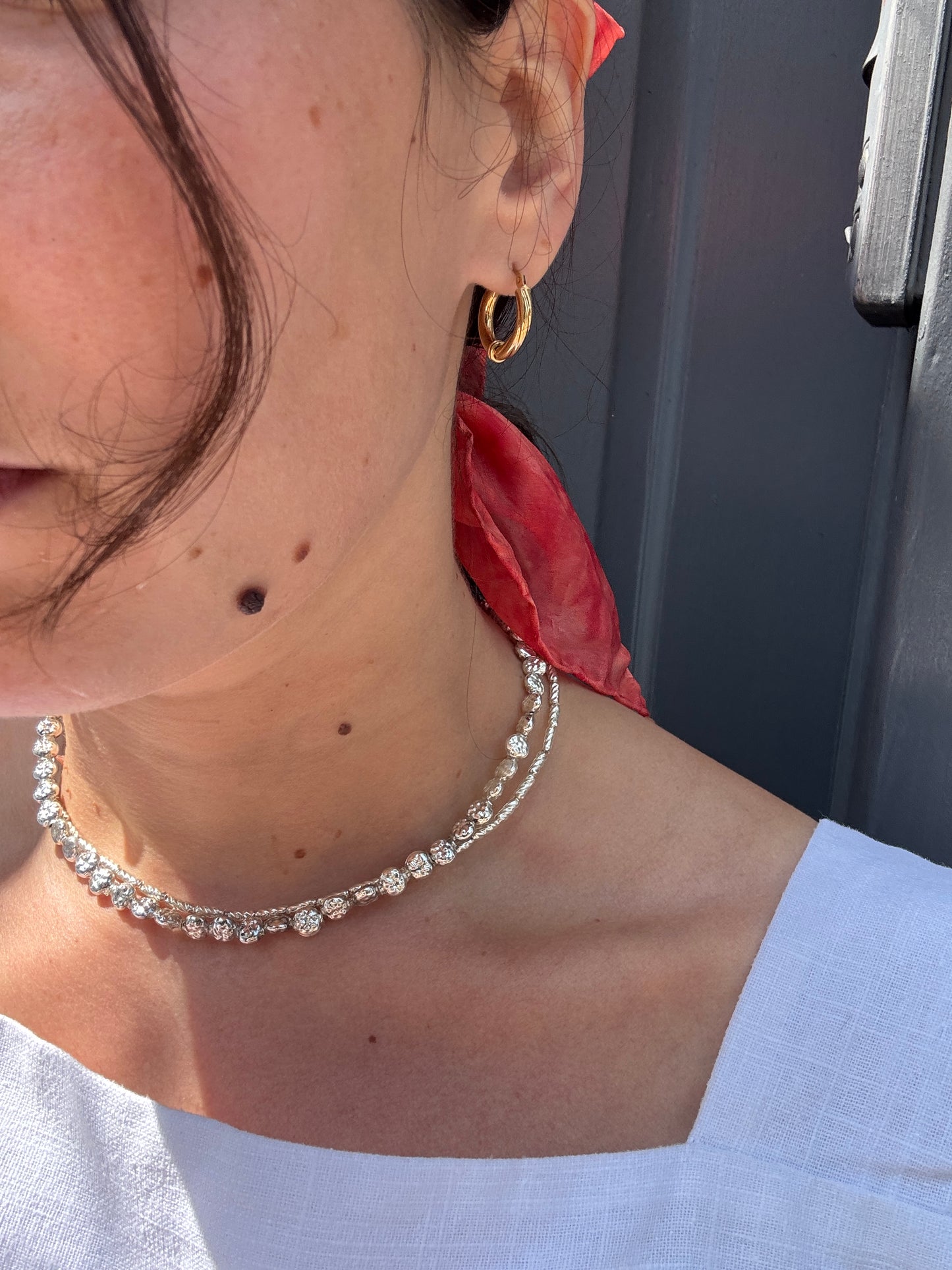 9CT GOLD HALF TWIST HOOP EARRINGS