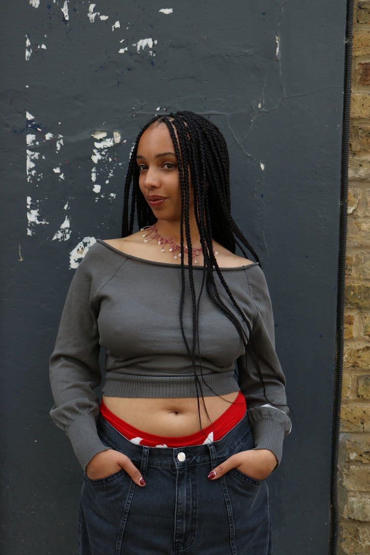 YONA KOHEN BALLERINA BOW NECKLACE IN RED