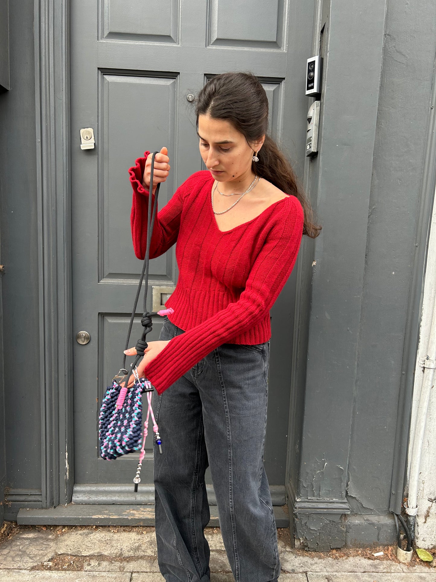 UNA HAYDE KNITTED JUMPER RED