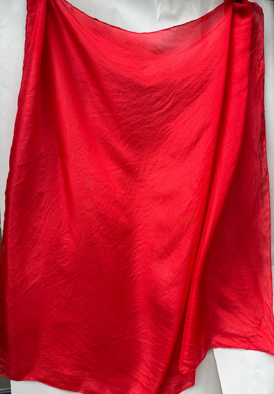 SLOW AND SOW SILK SCARF RED