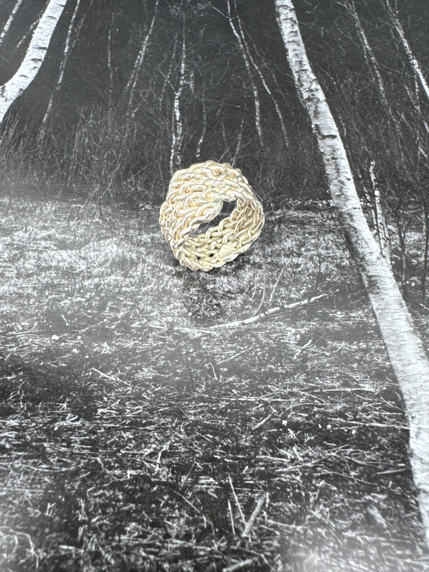 NODO WOVEN RING SILVER
