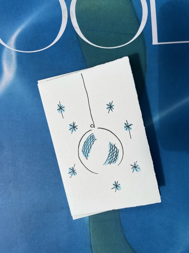 SCRIBBLE AND DAUB DISCO BALL CARD