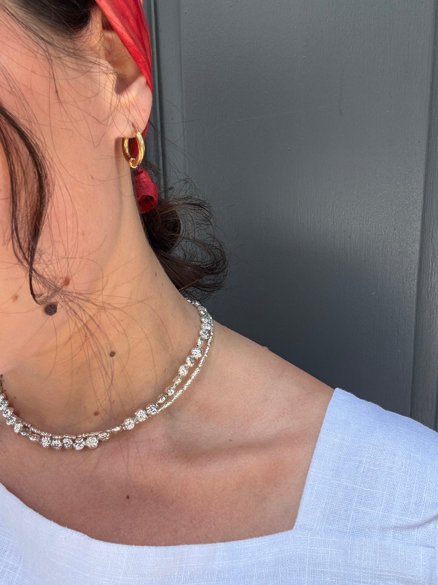 9CT GOLD HALF TWIST HOOP EARRINGS