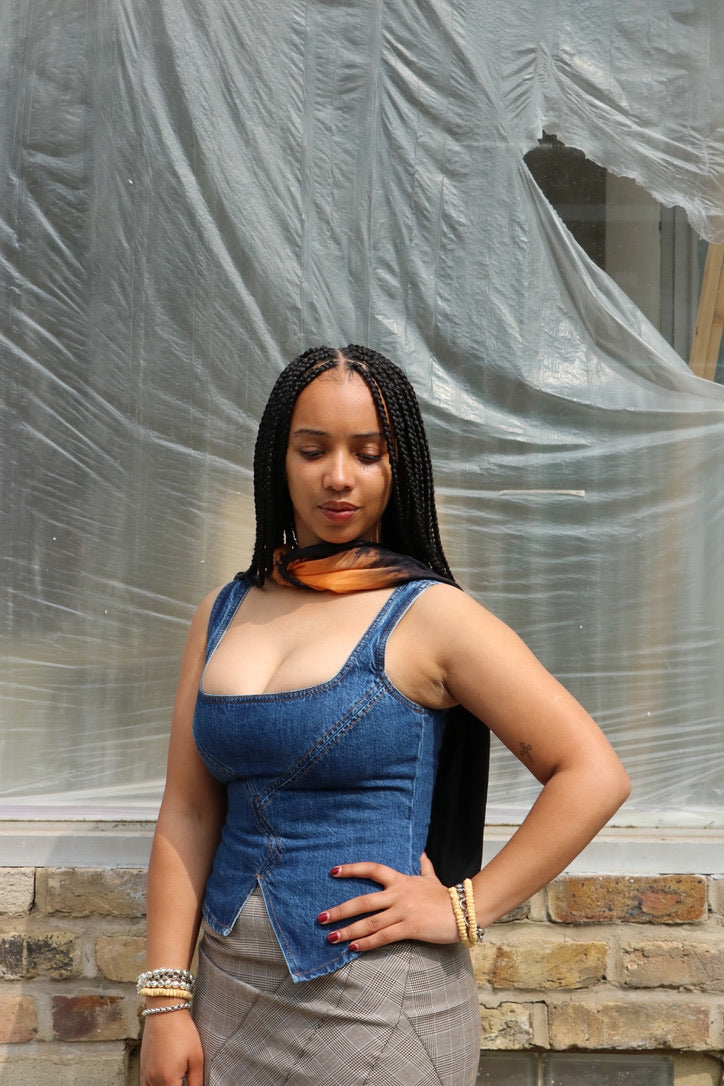 DALA BROKEN CORSET FLAT BLUE