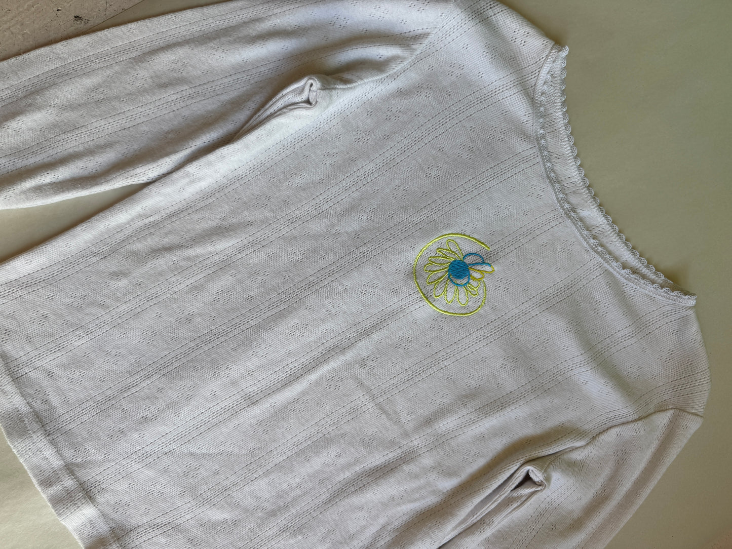 NO NEW TEE POINTELLE FLOWER