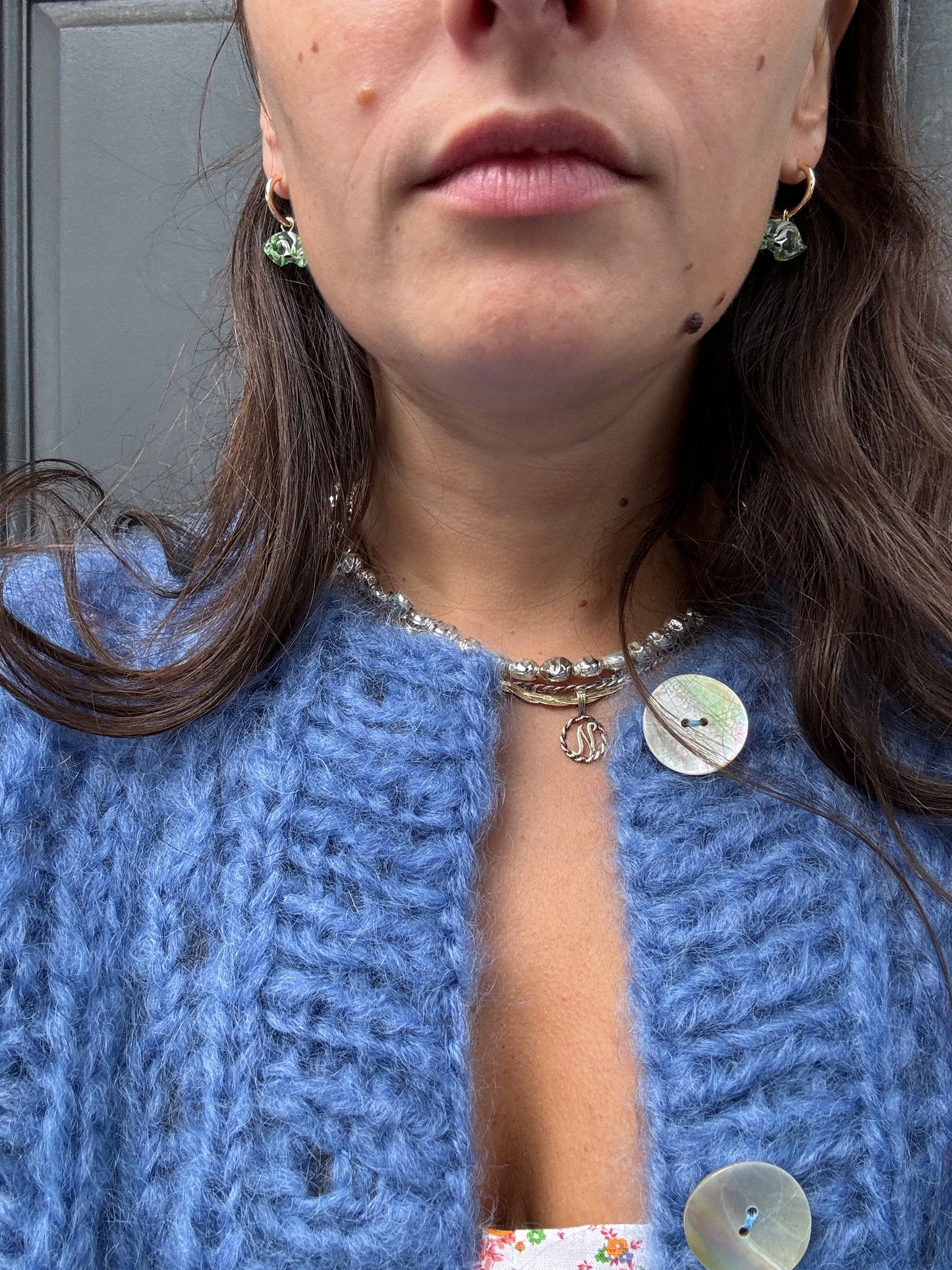 SISI JOIA SMALL FLEURETTE EARRINGS GREEN