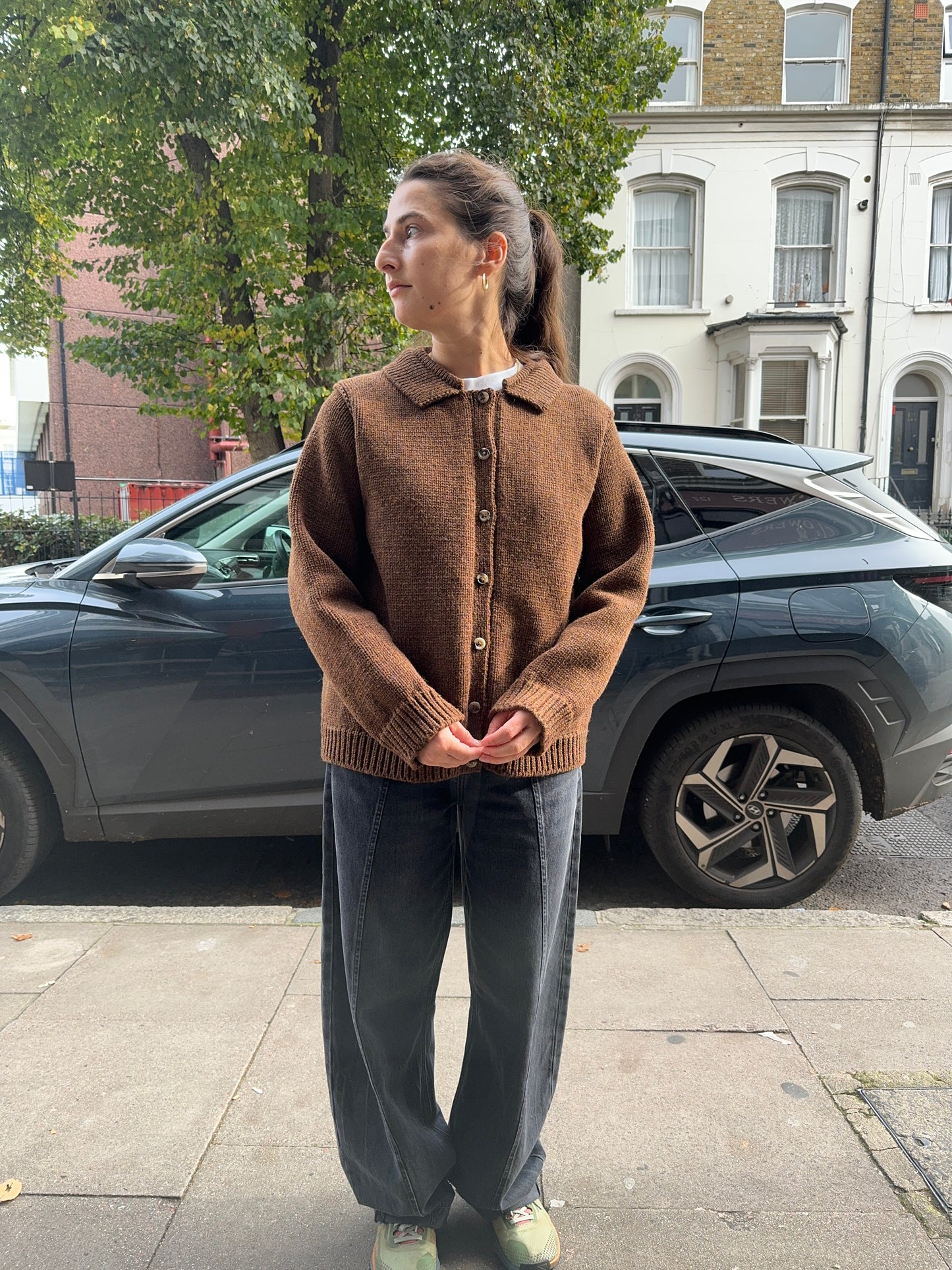 YETTON CARDIGAN BROWN