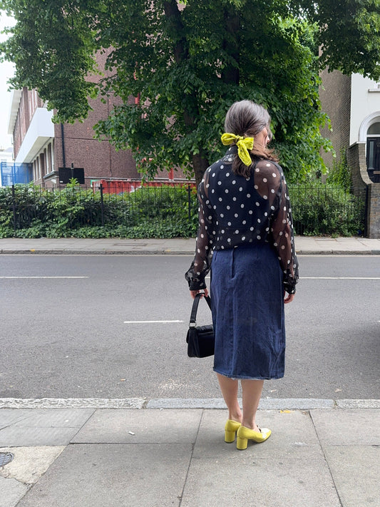 SLOW AND SOW SILK BANDANA GOLDEN GREEN