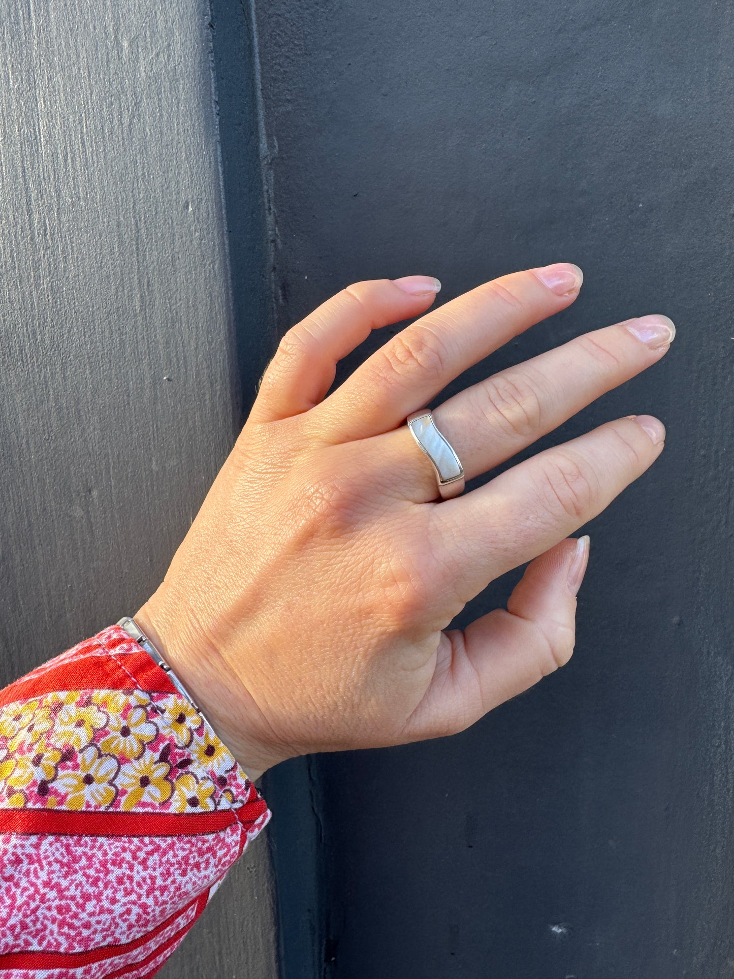 SACROSANCT MOTHER OF PEARL WIGGLE RING