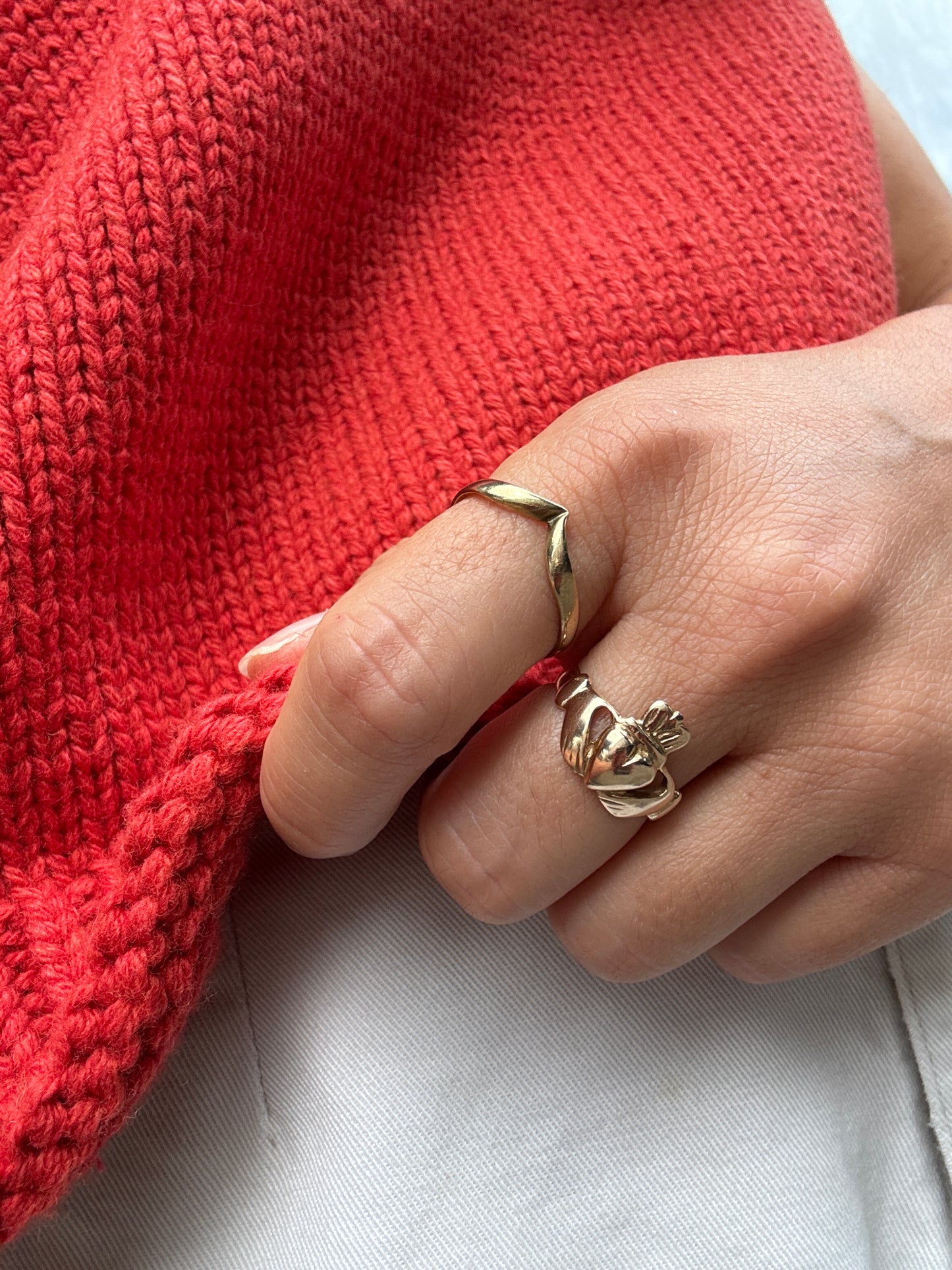 SACROSANCT GOLD WISH BONE RING