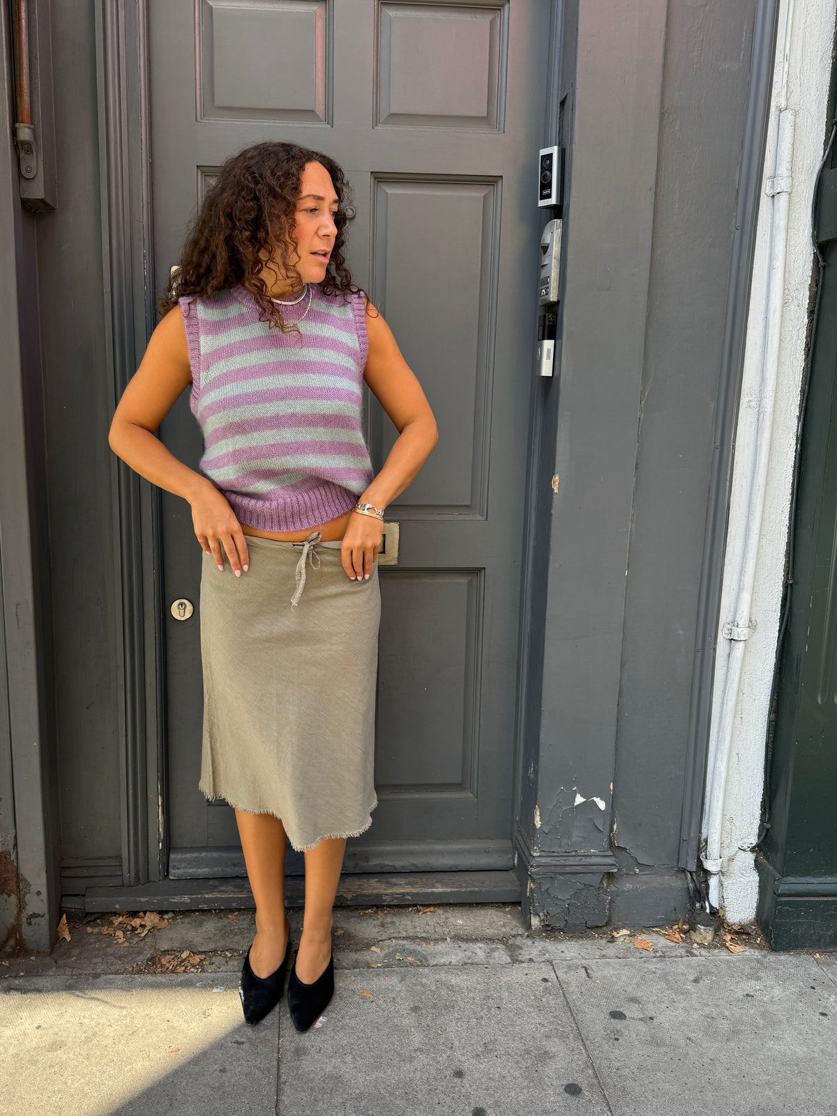 WOLF AND GYPSY RAW HEM LINEN SKIRT
