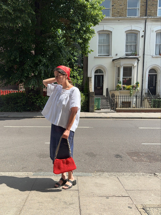 BUG TATIANA BLOUSE WHITE LINEN