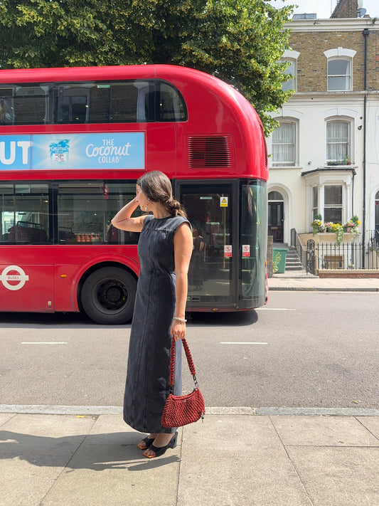 DALA OPEN BACK COLUMN DRESS IN HURRICANE