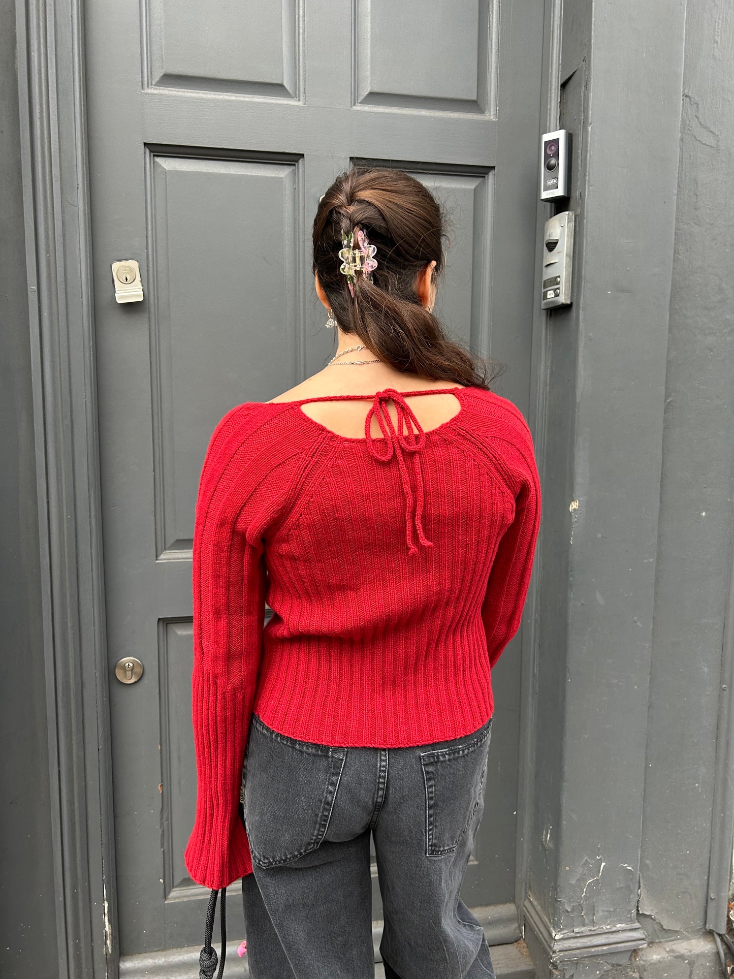 UNA HAYDE KNITTED JUMPER RED