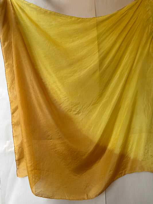 SLOW AND SOW SILK SCARF YELLOW AND GOLD