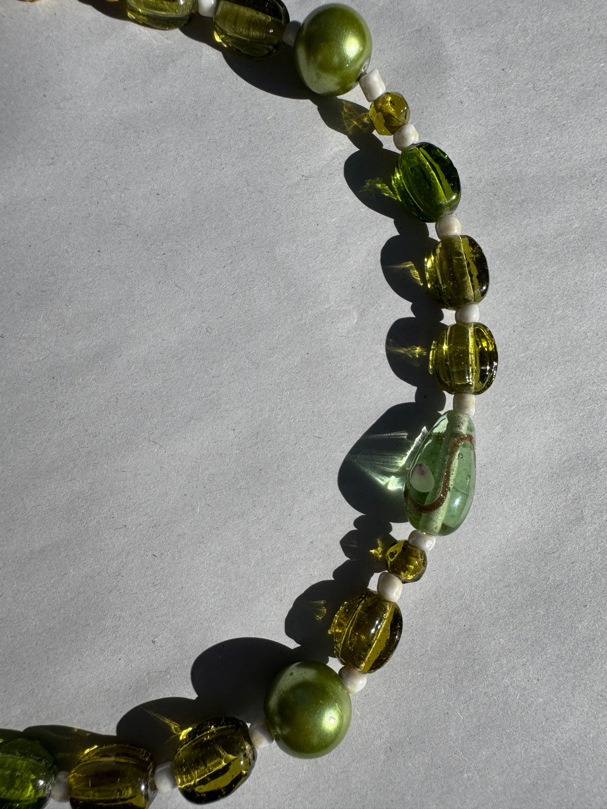 BEADING FOR PALESTINE CHUNKY NECKLACE GREEN