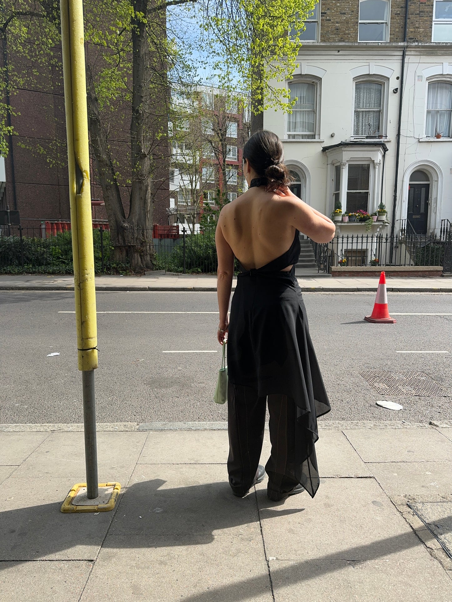 UNA HAYDE BLACK HALTER NECK EIRA DRESS