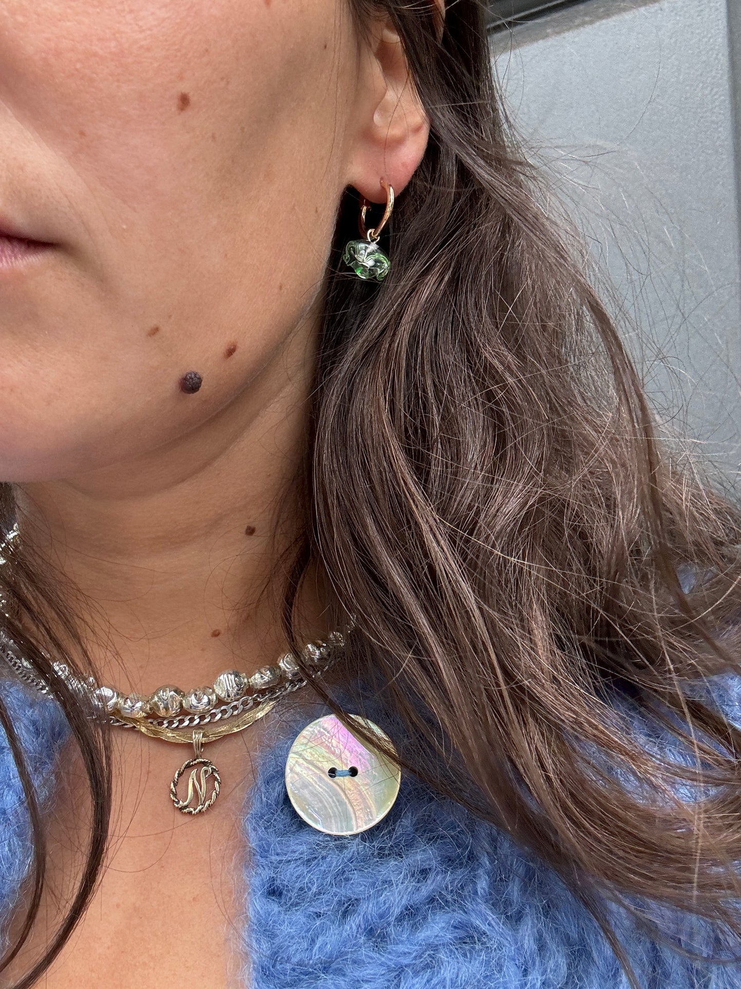 SISI JOIA SMALL FLEURETTE EARRINGS GREEN