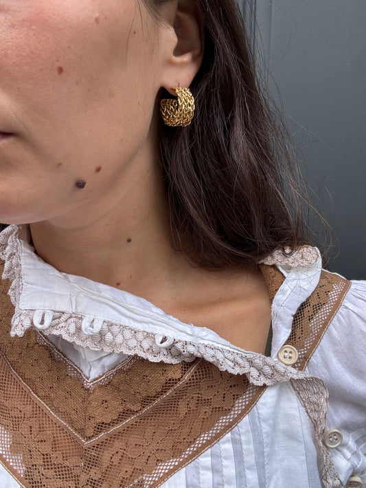 NODO CHUNKY WOVEN HOOPS BRASS