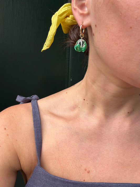 SISI JOIA LARGE FLEURETTE EARRINGS GREEN