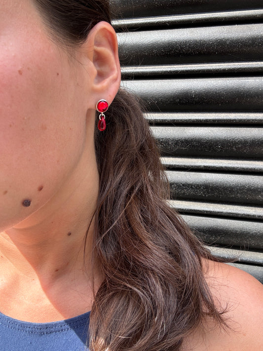 SISI JOIA PETIT DANIELLE EARRINGS RED