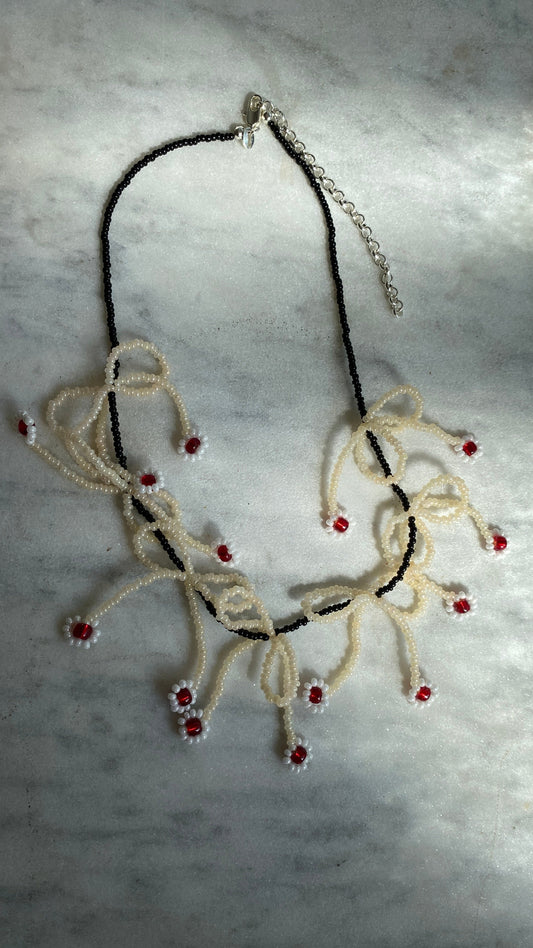 YONA KOHEN BALLERINA BOW NECKLACE IN BLACK