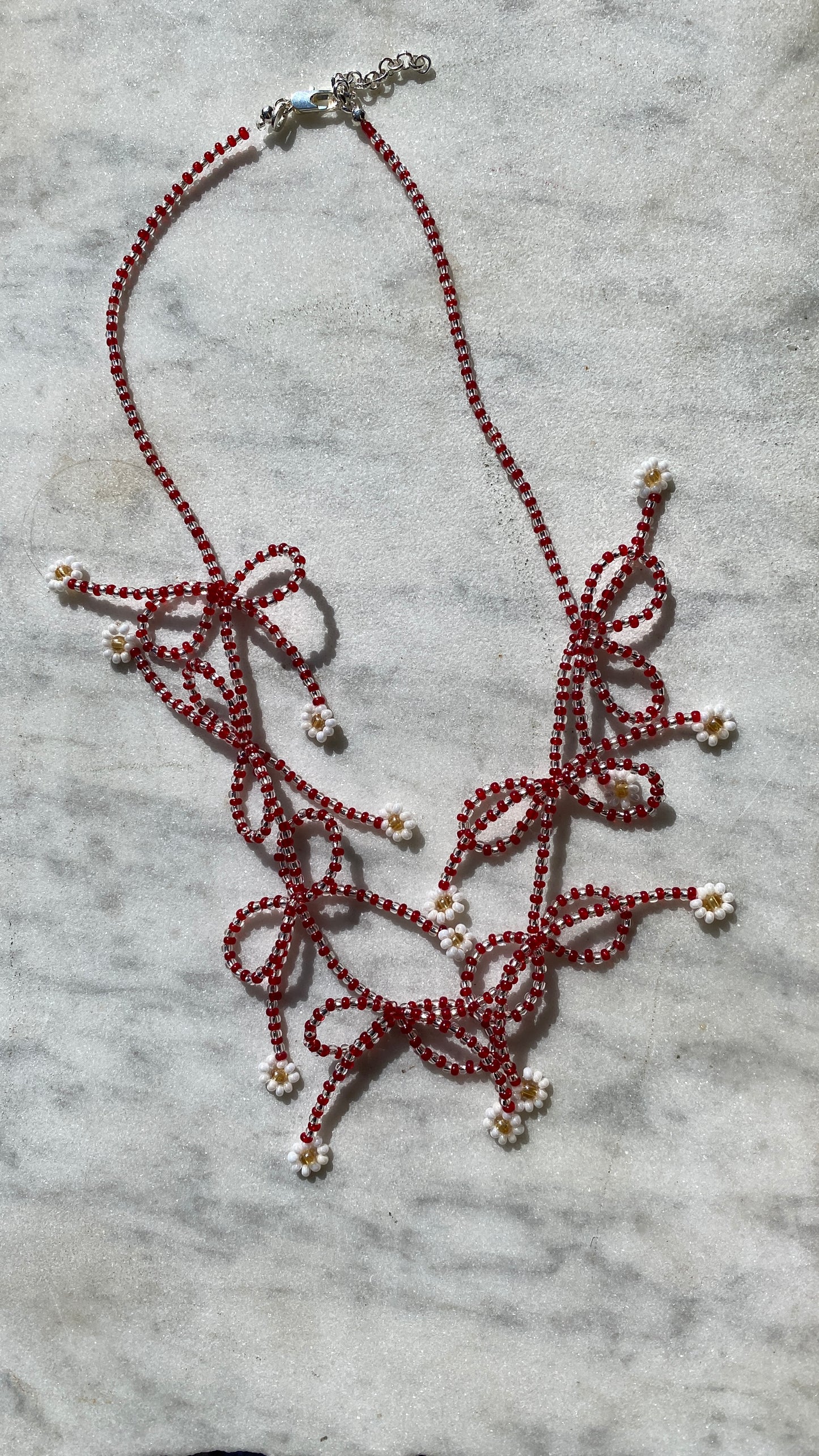 YONA KOHEN BALLERINA BOW NECKLACE IN RED