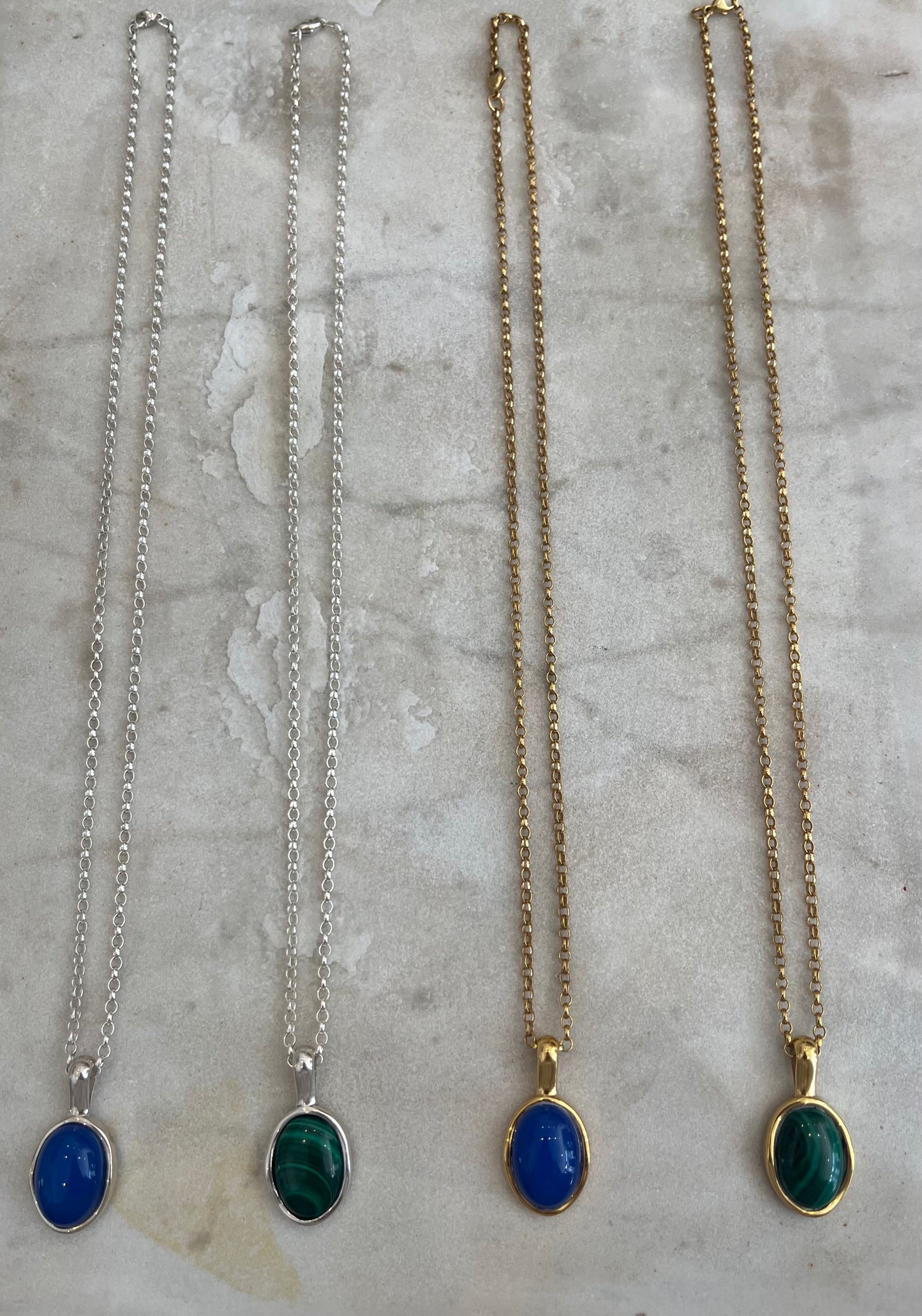 CAROLINA DE BARROS FIGURA NECKLACE GREEN AND SILVER