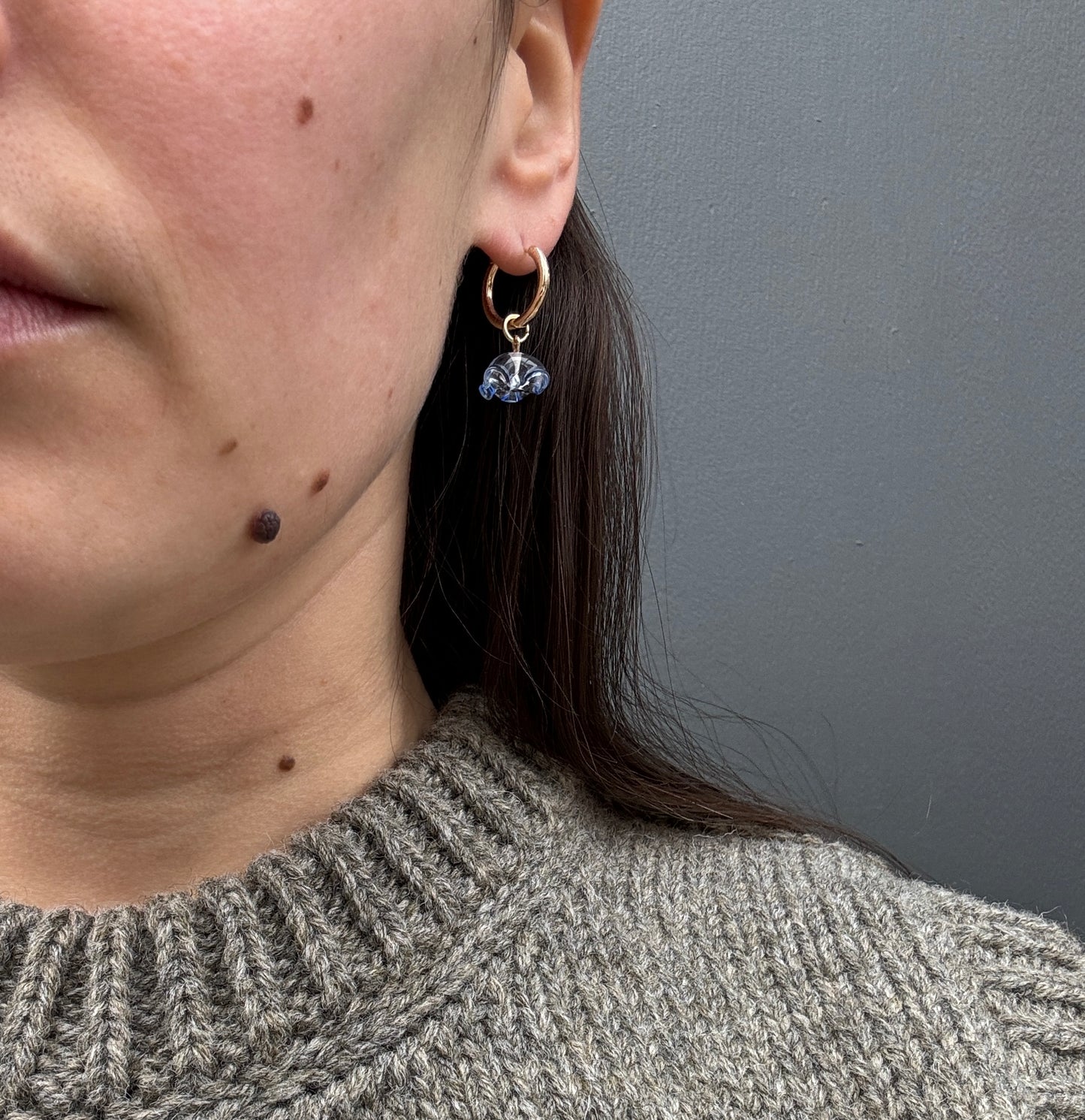 SISI JOIA FLEURETTE EARRINGS DARK BLUE