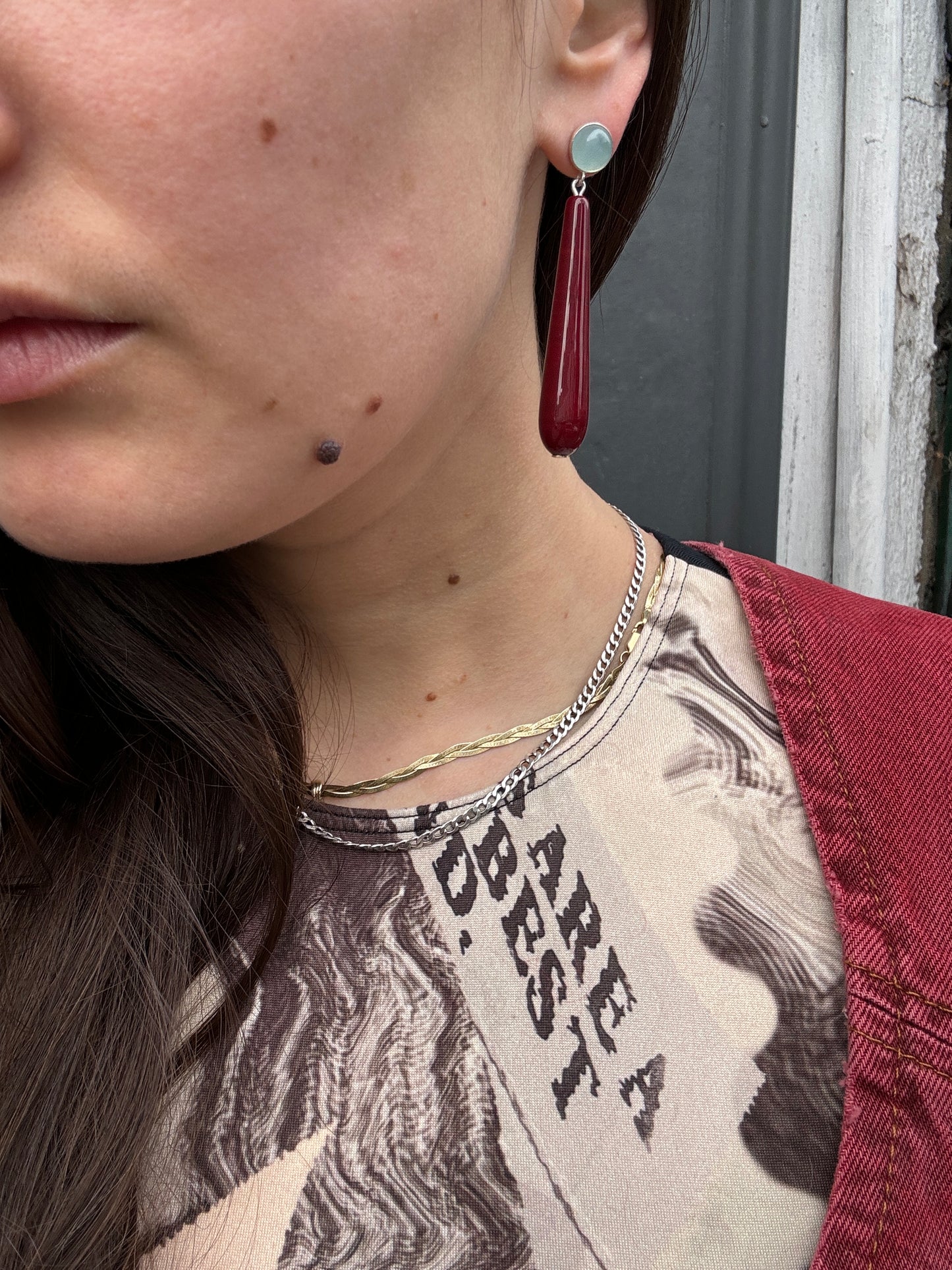 SISI JOIA MARYAM EARRINGS MARINE / BROWN