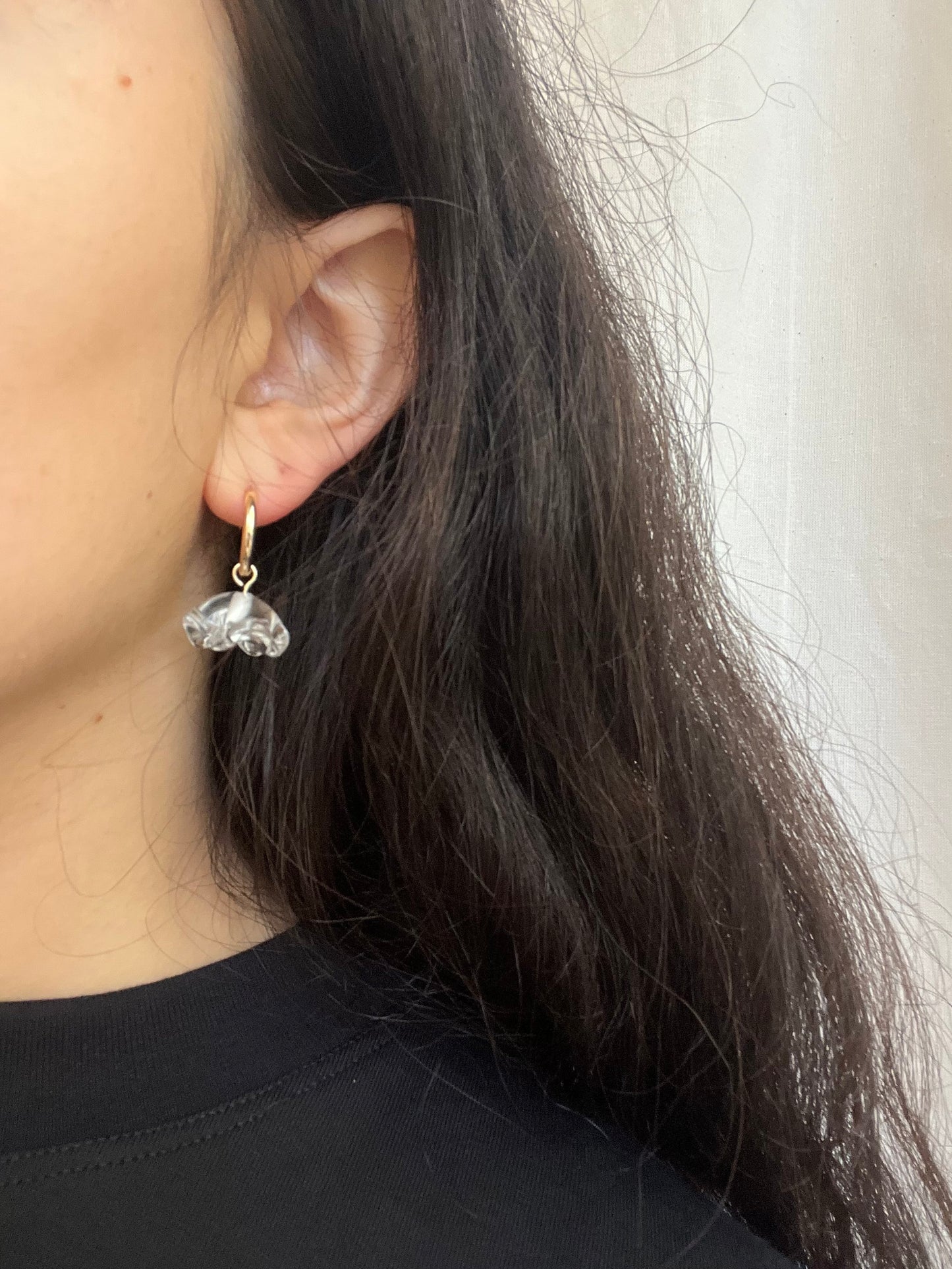 SISI JOIA BIG FLEURETTE EARRINGS CLEAR