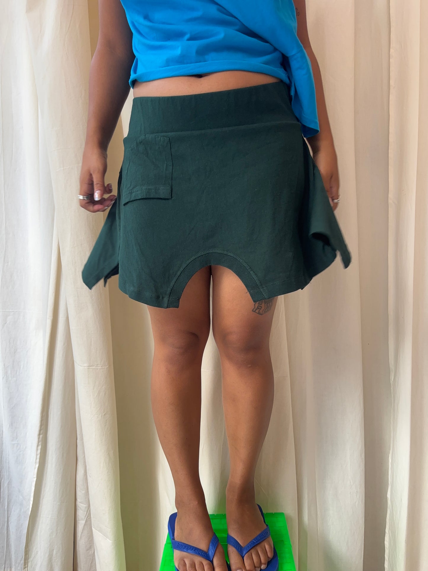 GINA CORRIERI T-SKIRT MINI DARK GREEN