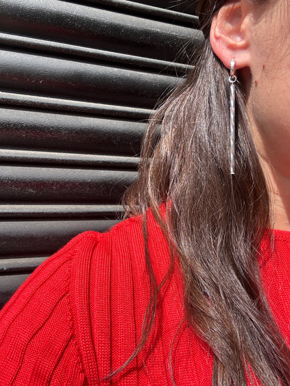 SISI JOIA ROD EARRINGS TWISTED SILVER