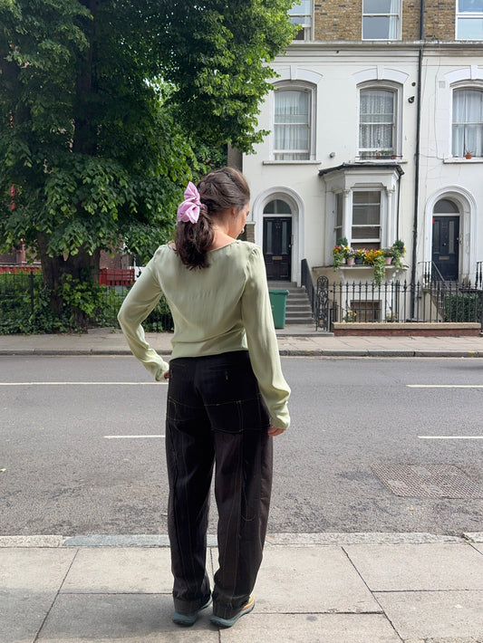 SLOW AND SOW SILK BANDANA LILAC