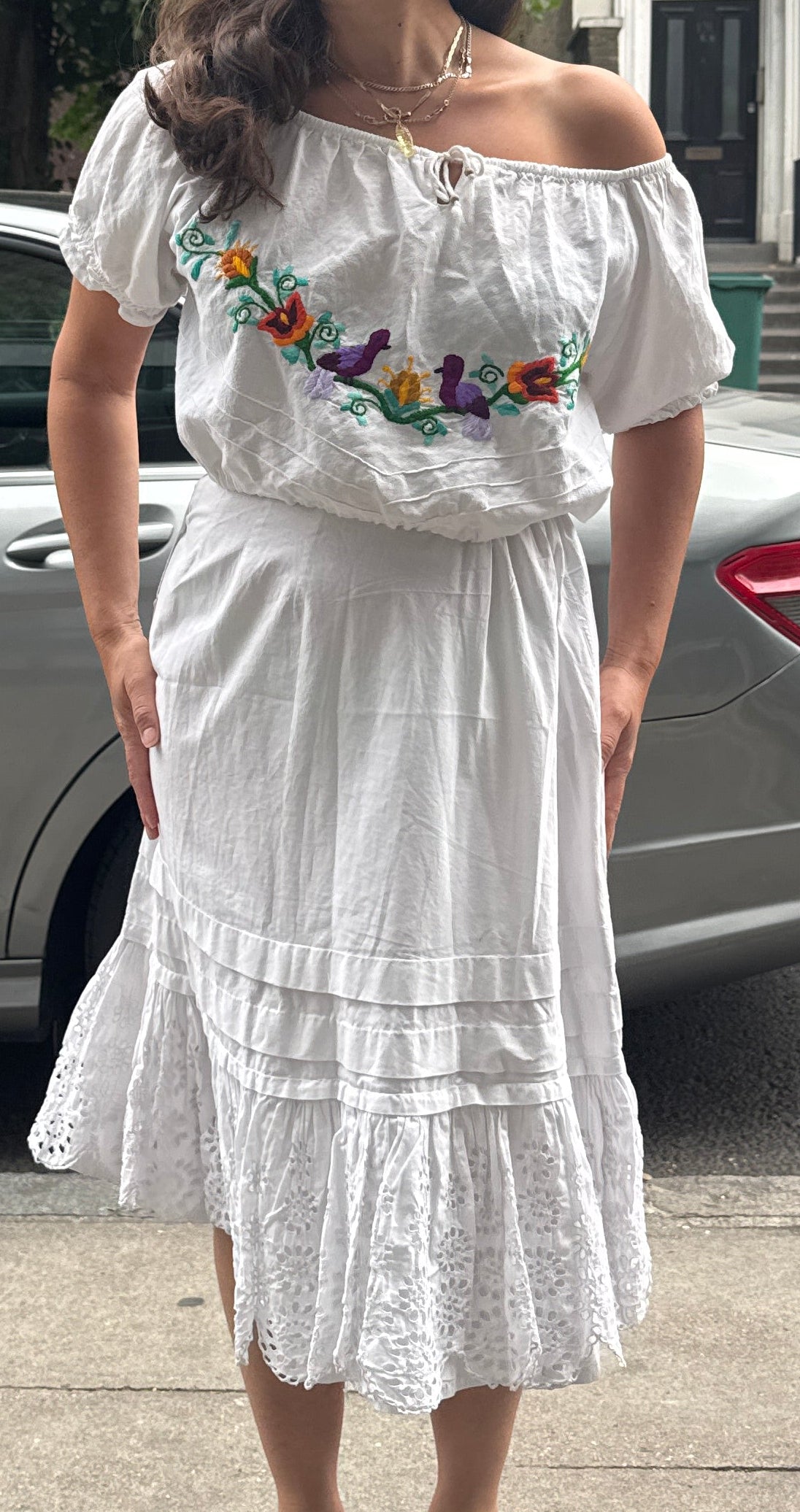 SK VINTAGE BRODERIE COTTON SKIRT