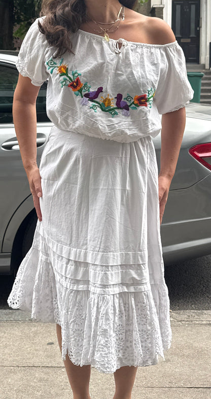 SK VINTAGE BRODERIE COTTON SKIRT