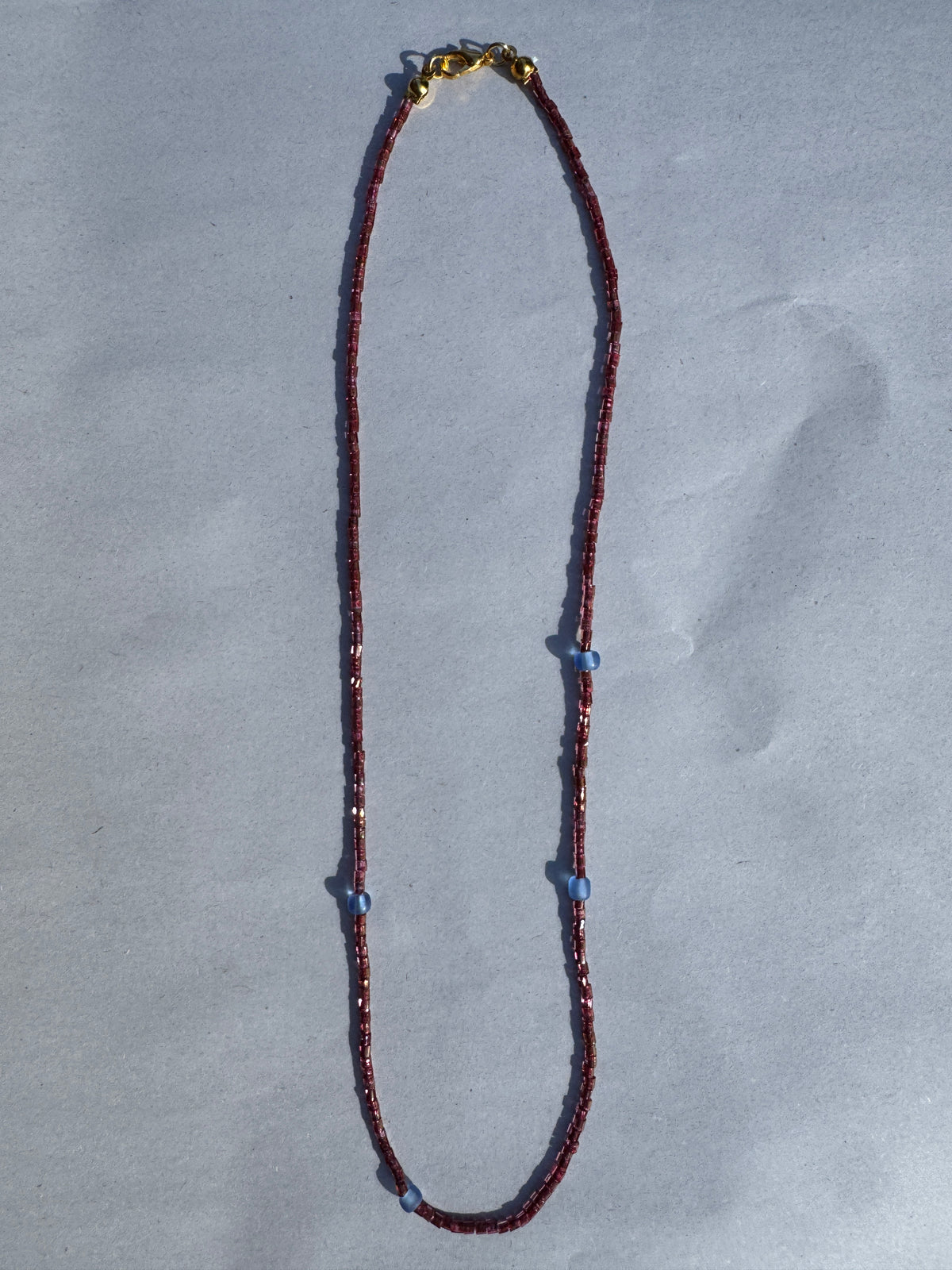 BEADING FOR PALESTINE NECKLACE GRAPE & BLUE