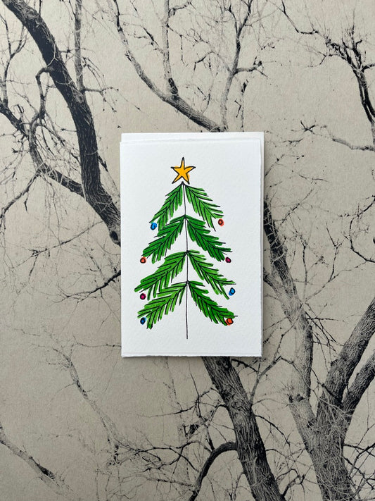 SCRIBBLE & DAUB XMAS TREE CARD