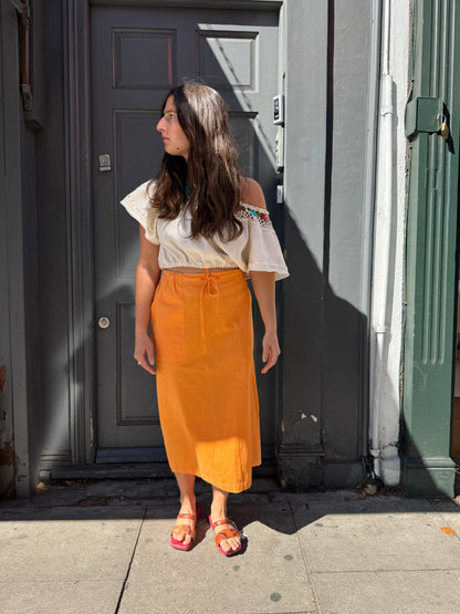 WOLF AND GYPSY ORANGE POCKET SKIRT