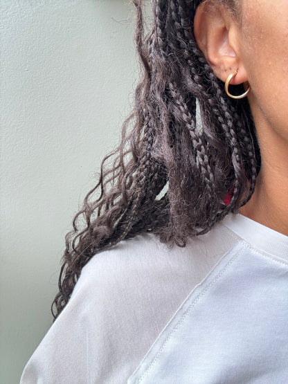 SANCROSANCT 9CT GOLD SCULPTURAL HOOP EARRINGS