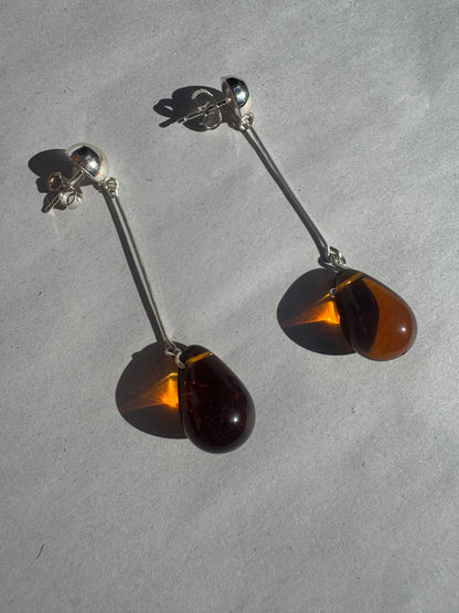 SISI JOIA GOTA LONG EARRINGS - AMBER