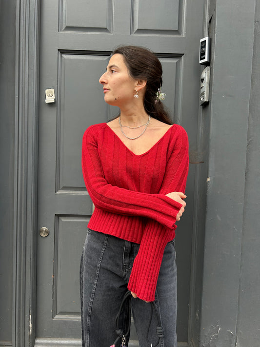 UNA HAYDE KNITTED JUMPER RED