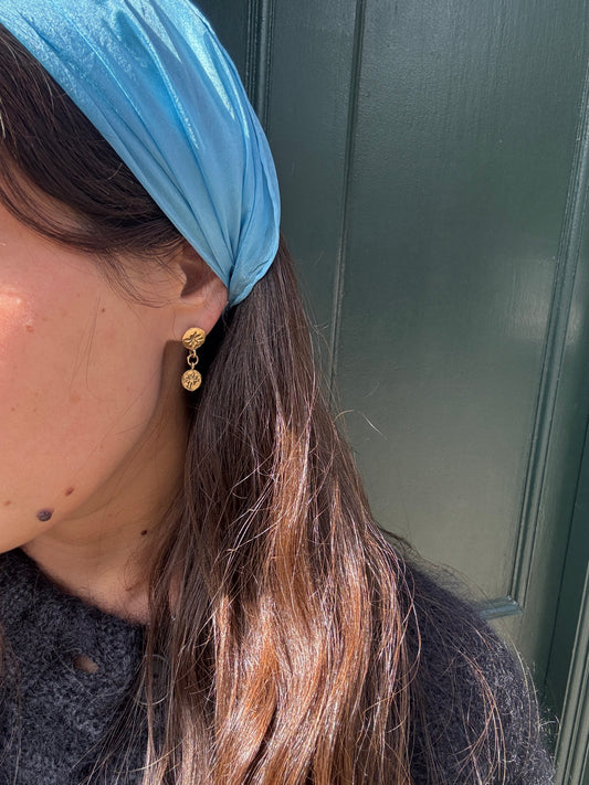 SLOW AND SOW SILK BANDANA BLUE