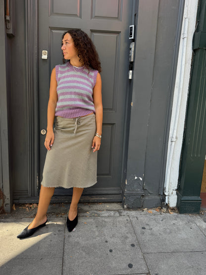 WOLF AND GYPSY RAW HEM LINEN SKIRT