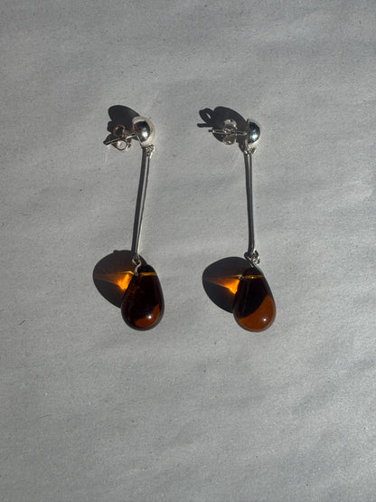 SISI JOIA GOTA LONG EARRINGS - AMBER